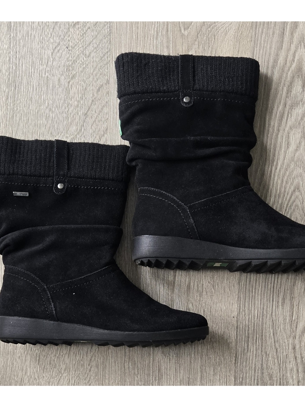 Women's Black Suede Mid-Calf Boots